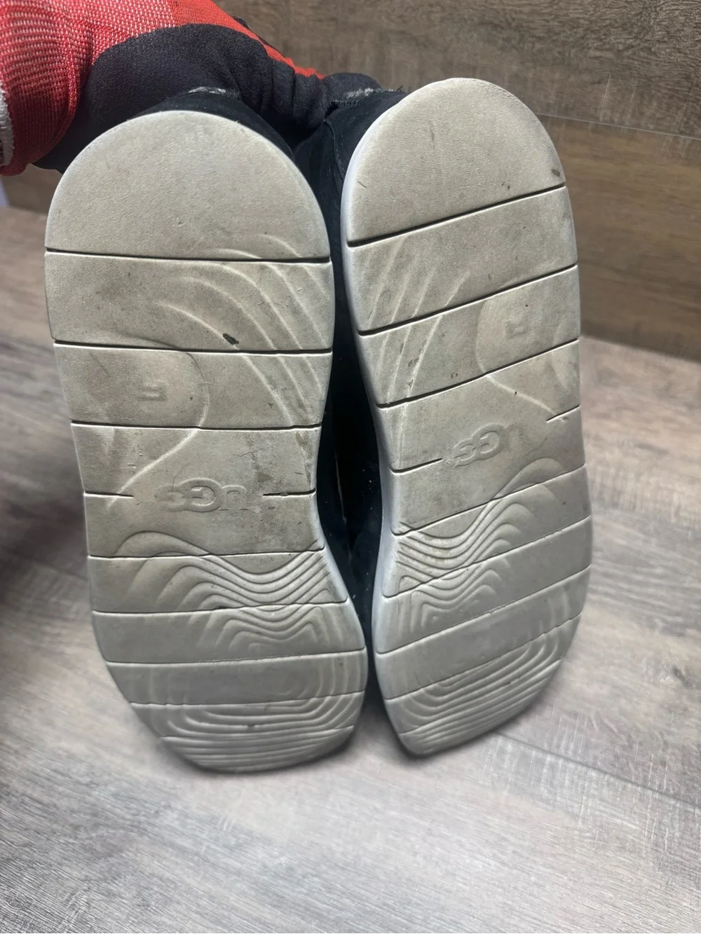 UGG Black Suede Chukka Boots with White Sole